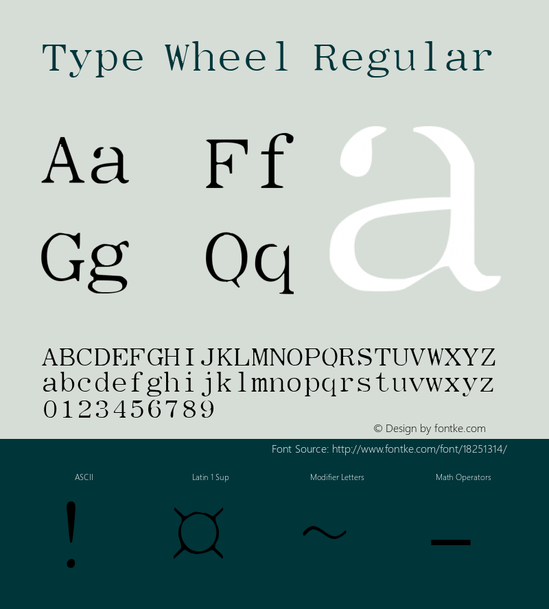 Type Wheel Regular Freeware图片样张