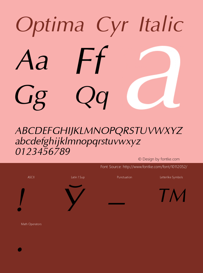 Optima Cyr Italic 001.000图片样张