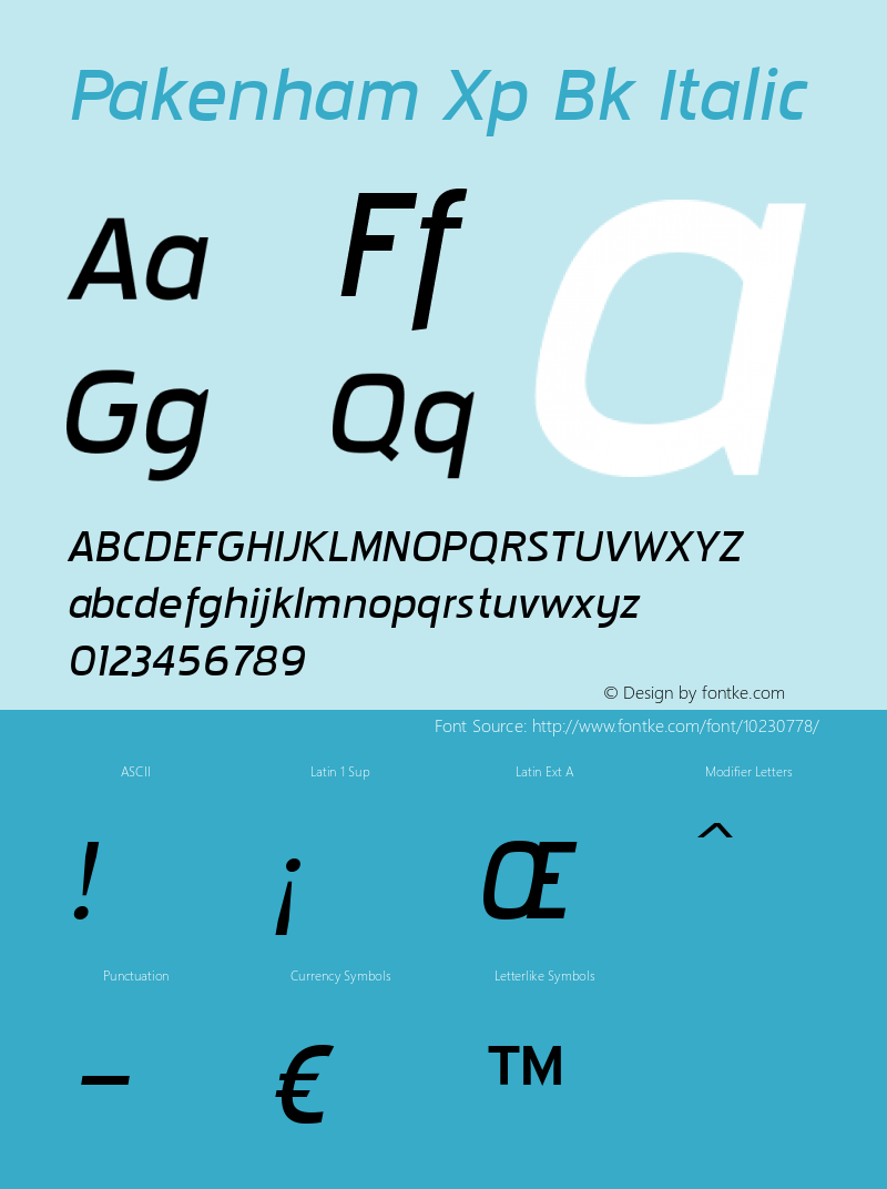 Pakenham Xp Bk Italic Version 2.101 2004图片样张