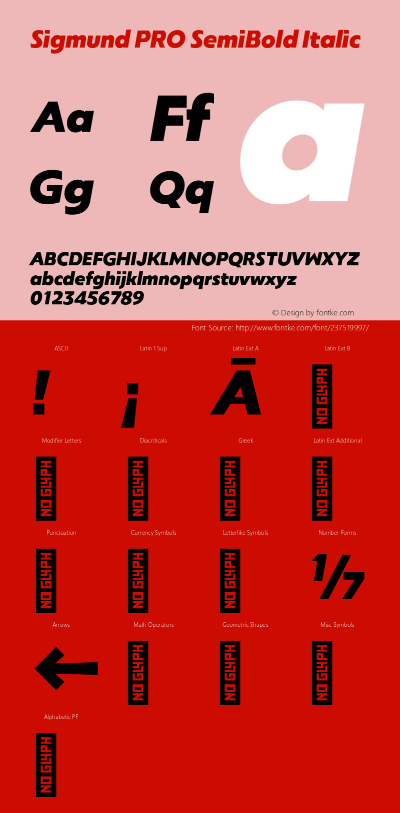 Sigmund PRO SemiBold Italic Version 1.000;hotconv 1.0.109;makeotfexe 2.5.65596图片样张