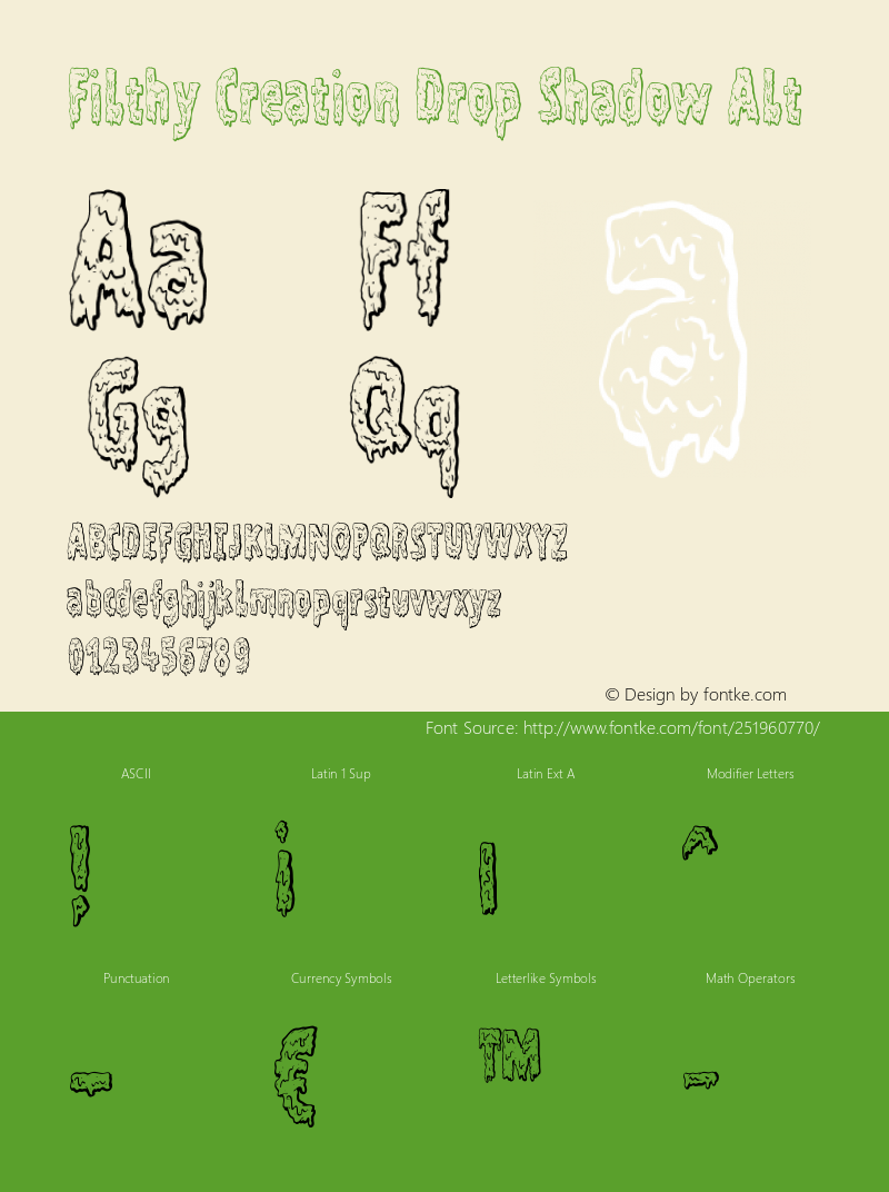 FilthyCreationDropShadowAlt Version 1.002;Fontself Maker 3.5.8图片样张