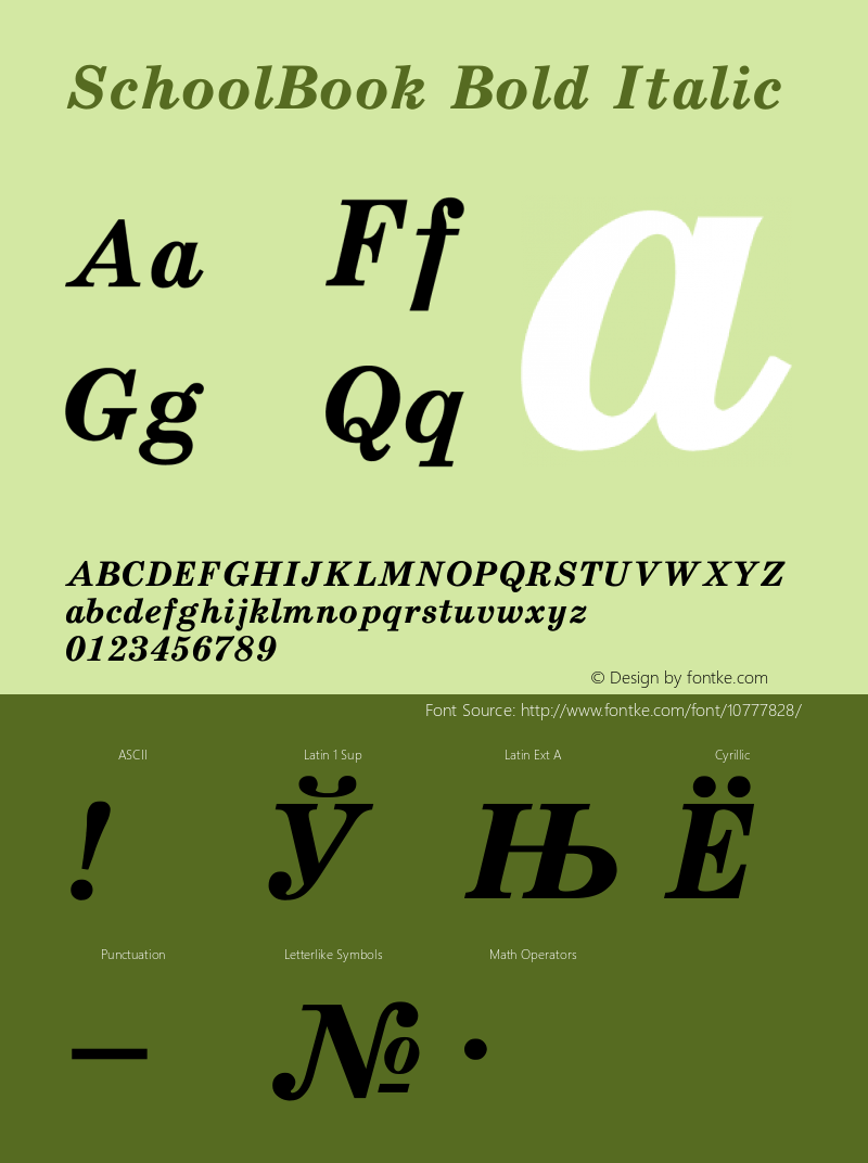 SchoolBook Bold Italic Converted from t:\SHT_____.BF1 by ALLTYPE图片样张