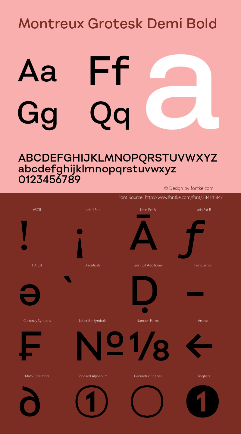 Montreux Grotesk Demi Bold Version 1.000;hotconv 1.0.109;makeotfexe 2.5.65596图片样张