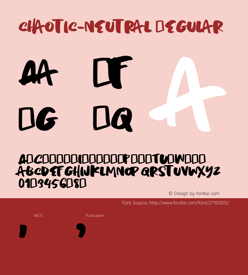 chaotic-neutral Version 1.00;July 31, 2018;FontCreator 11.5.0.2427 64-bit图片样张