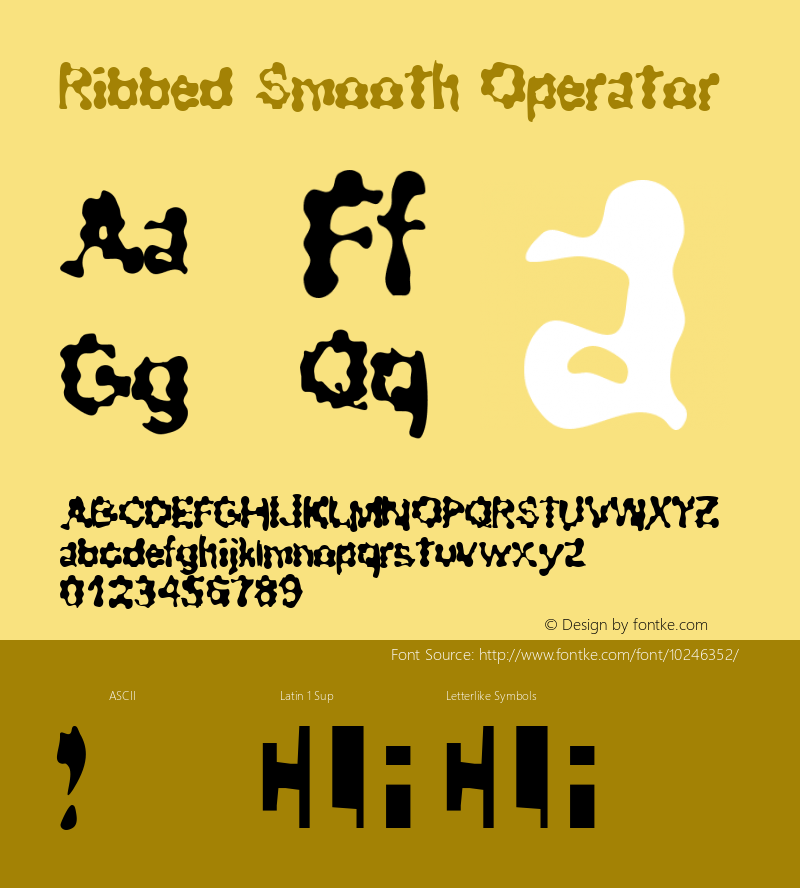 Ribbed Smooth Operator Macromedia Fontographer 4.1.2 5/10/97图片样张