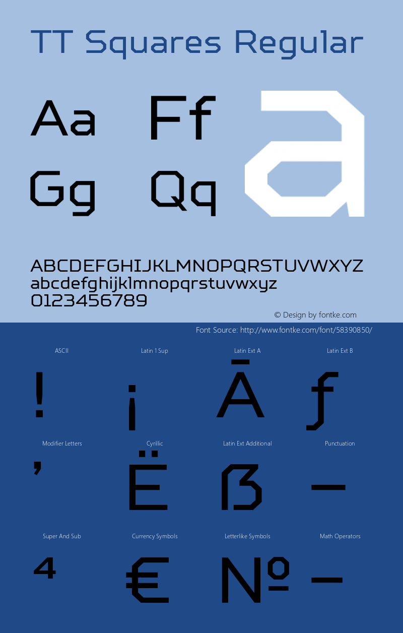 TT Squares Regular Version 001.000;com.myfonts.easy.type-type.ttsquares.regular.wfkit2.version.4cqY图片样张