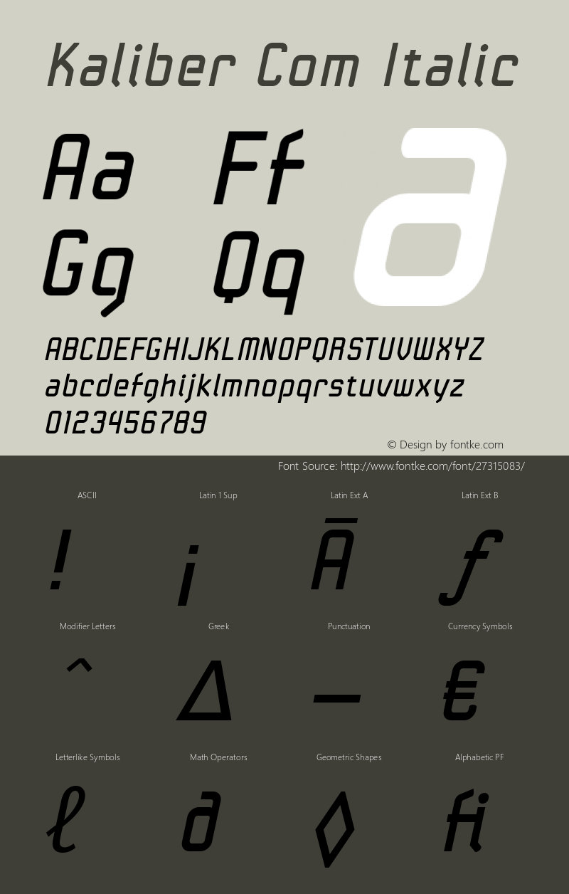 Linotype Kaliber Com Italic Version 1.30图片样张