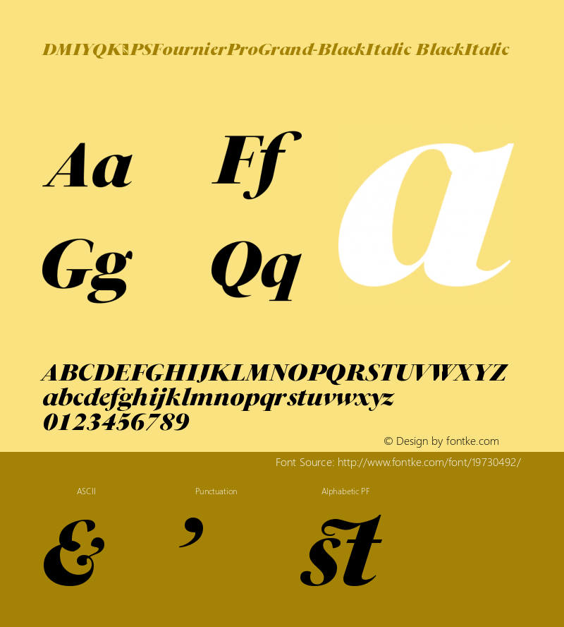 DMIYQK+PSFournierProGrand-BlackItalic Version 1.0图片样张