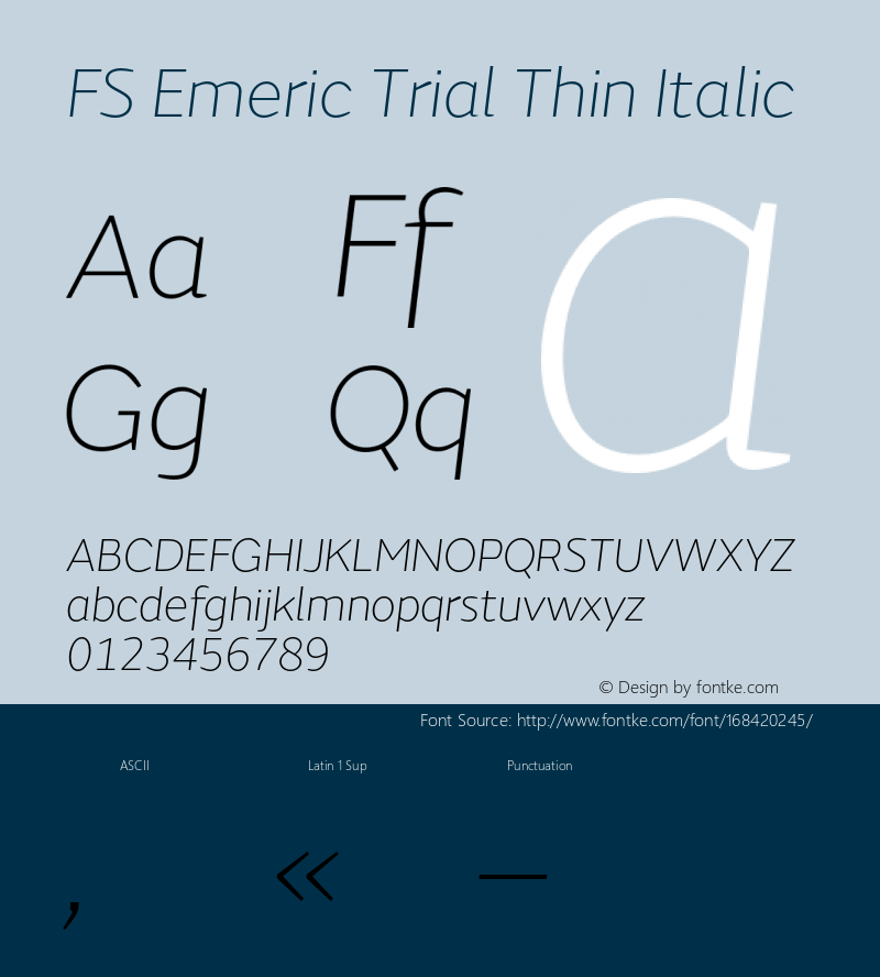 FSEmeric-ThinItalic Trial Version 6.000图片样张