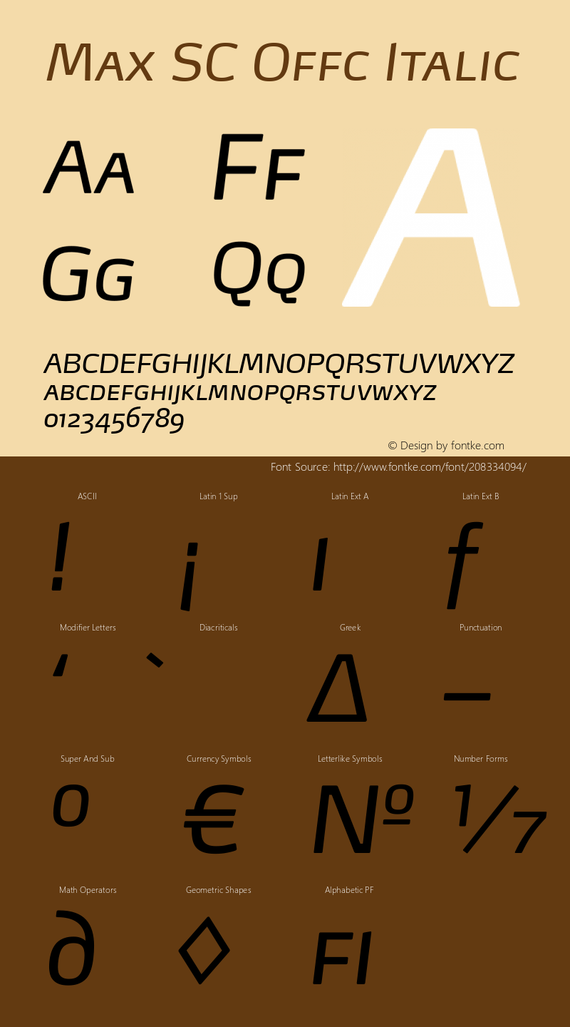 Max SC Offc Italic Version 7.504; 2011; Build 1022图片样张