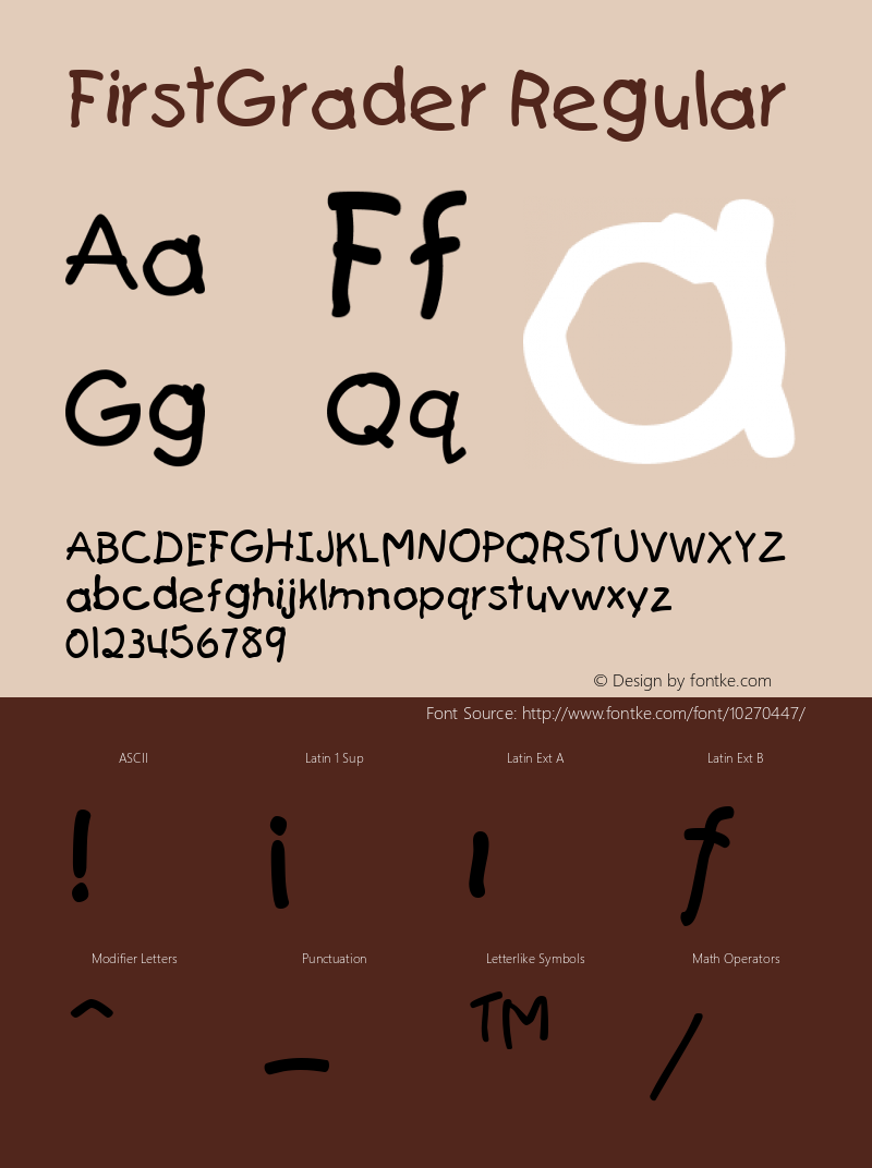 FirstGrader Regular From the WSI-Fonts Professional Collection图片样张