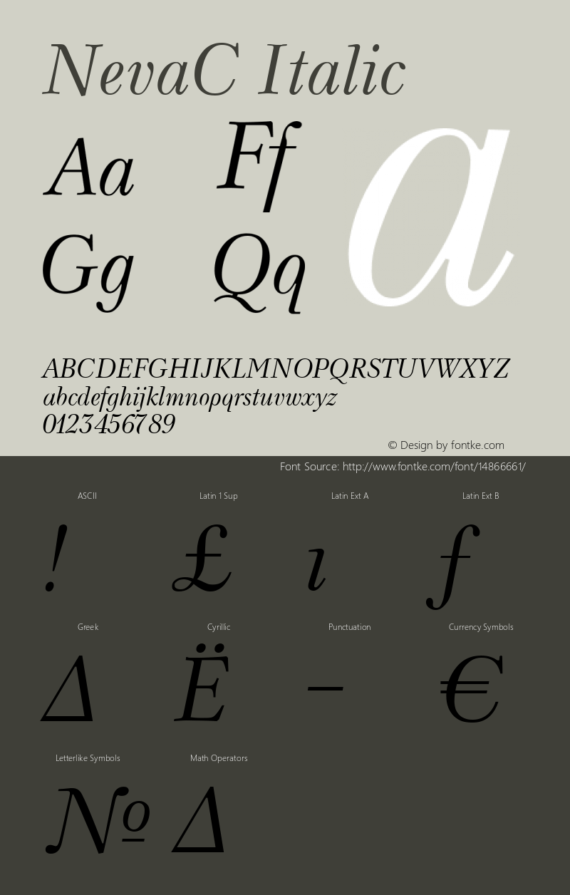 NevaC Italic Version 001.000图片样张