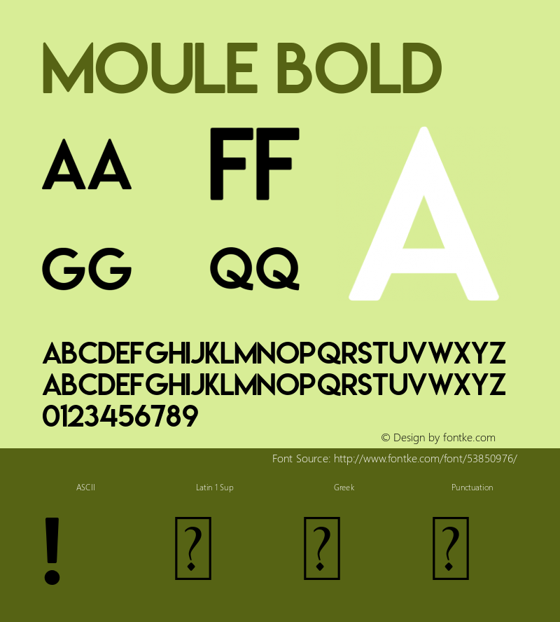 Moule Bold Version 1.00;January 24, 2020;FontCreator 11.5.0.2422 64-bit图片样张