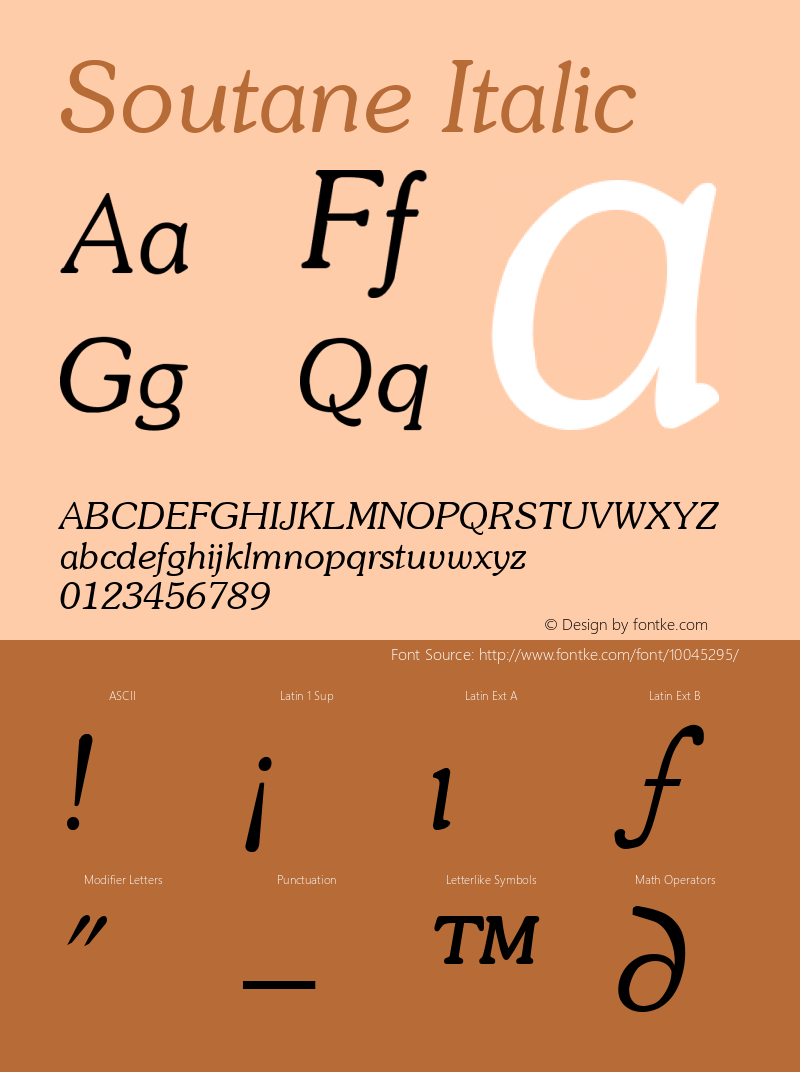 Soutane Italic (C)opyright 1992 W.S.I.  8/6/92图片样张