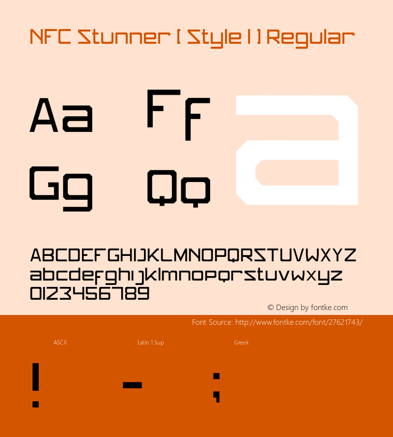 NFC Stunner [ Style 1 ] Version 1.00;November 12, 2018;FontCreator 11.5.0.2427 64-bit图片样张