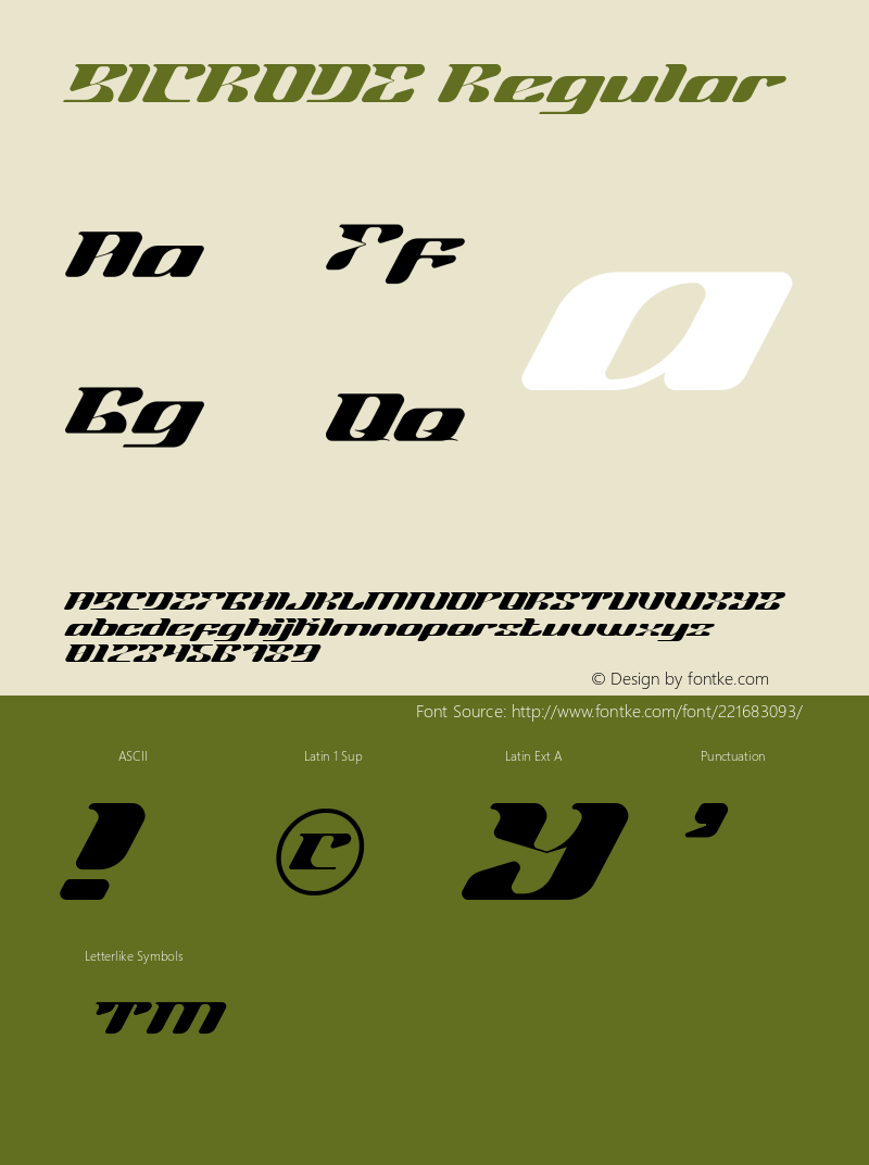 BICRODE Version 1.005;Fontself Maker 3.5.7图片样张