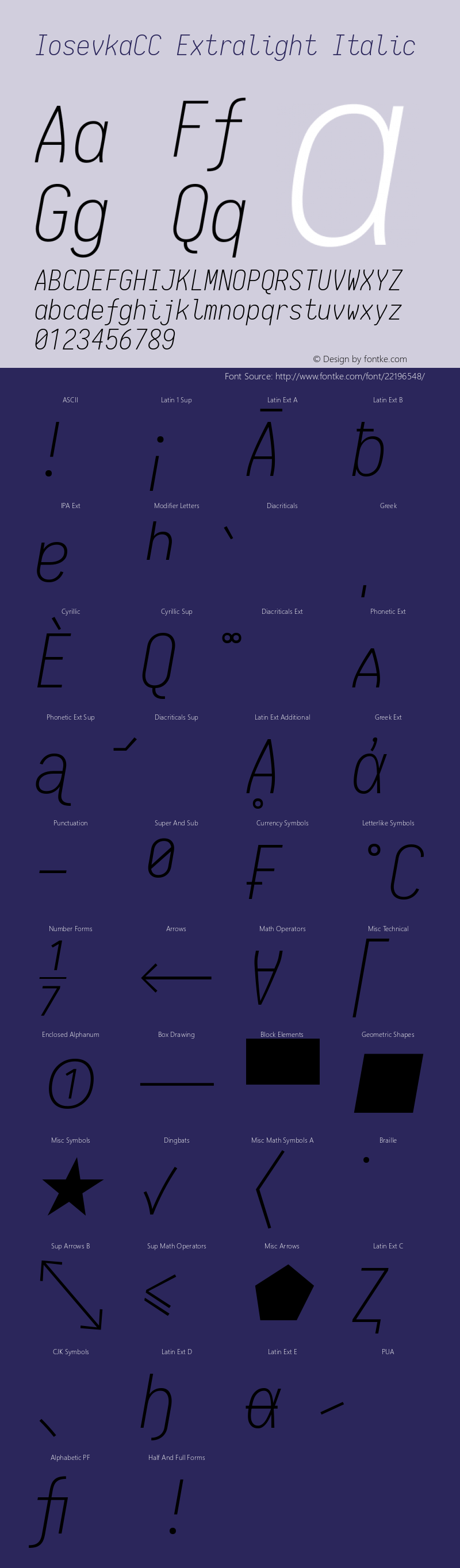 IosevkaCC Extralight Italic 1.13.1; ttfautohint (v1.6)图片样张