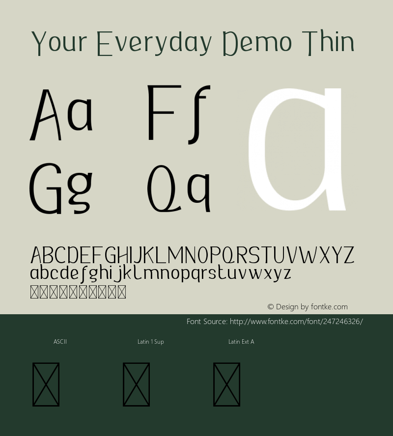 Your Everyday Demo Thin Version 1.001;Fontself Maker 3.5.4图片样张