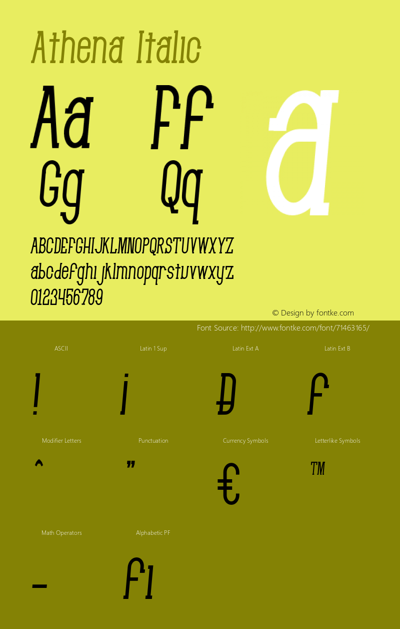 Athena-Italic Version 1.000图片样张