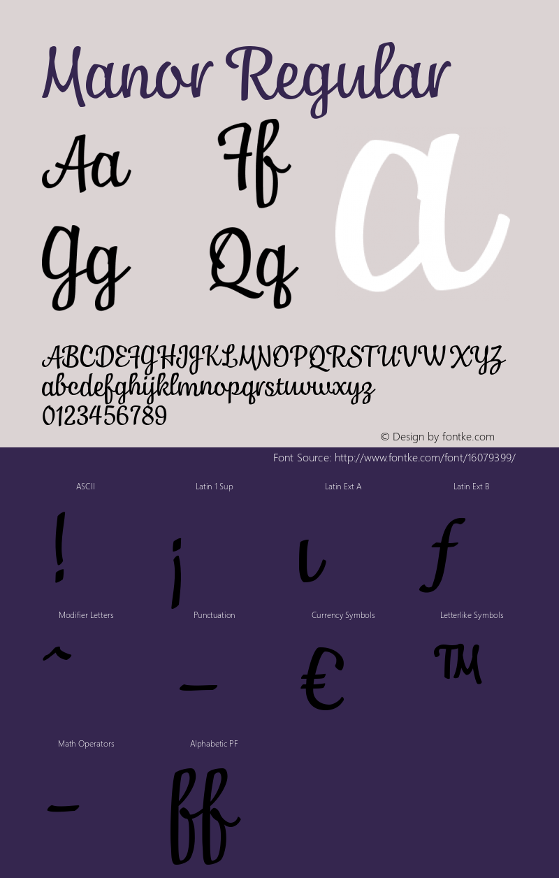 Manor Regular Version 1.000;com.myfonts.easy.jonahfonts.manor.regular.wfkit2.version.43Gr图片样张