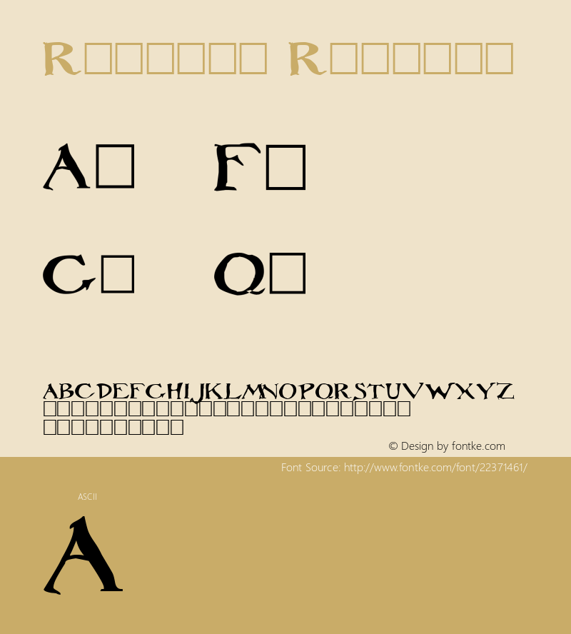 Rackham Regular Altsys Fontographer 3.5  7/15/92图片样张
