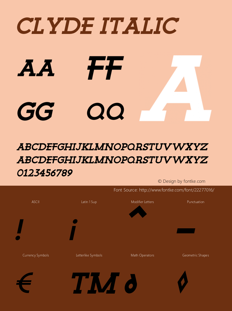 Clyde Regular Italic Version 1.000;PS 001.000;hotconv 1.0.88;makeotf.lib2.5.64775图片样张