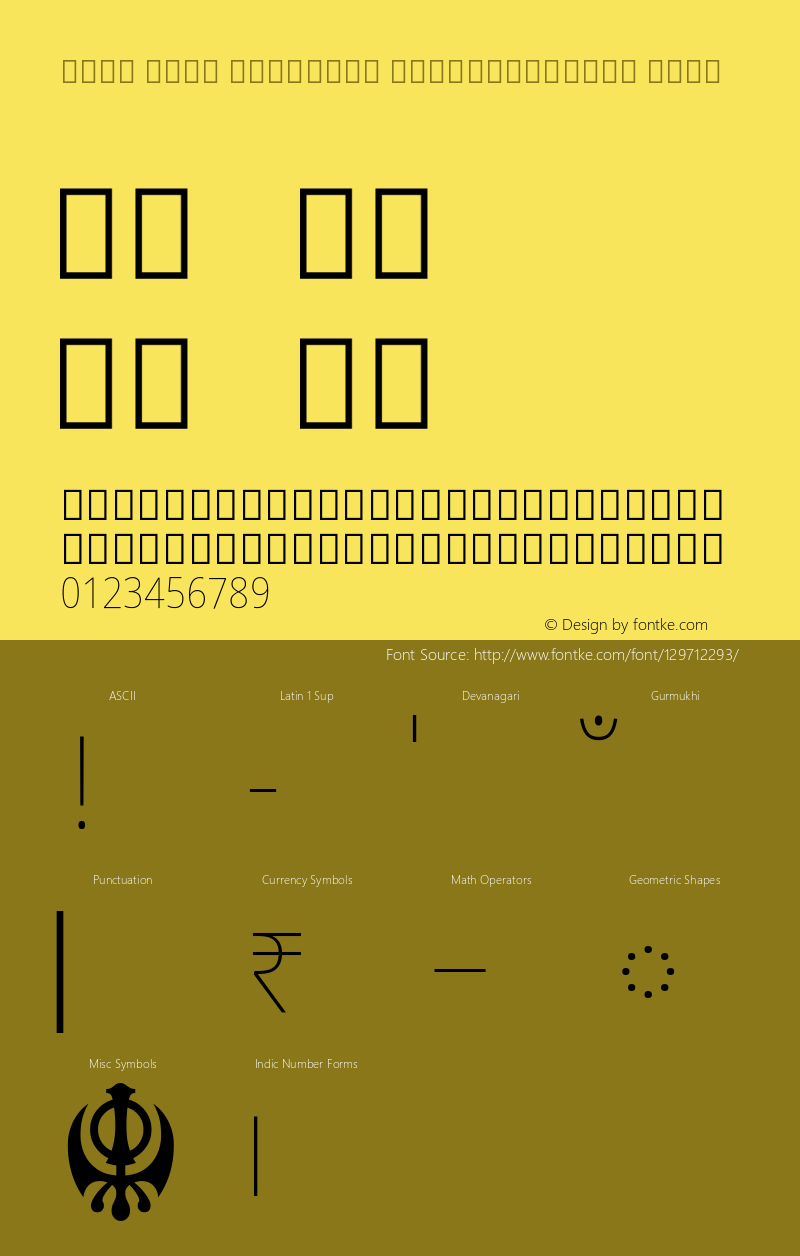 Noto Sans Gurmukhi SemiCondensed Thin Version 2.001; ttfautohint (v1.8.3) -l 8 -r 50 -G 200 -x 14 -D guru -f none -a qsq -X 