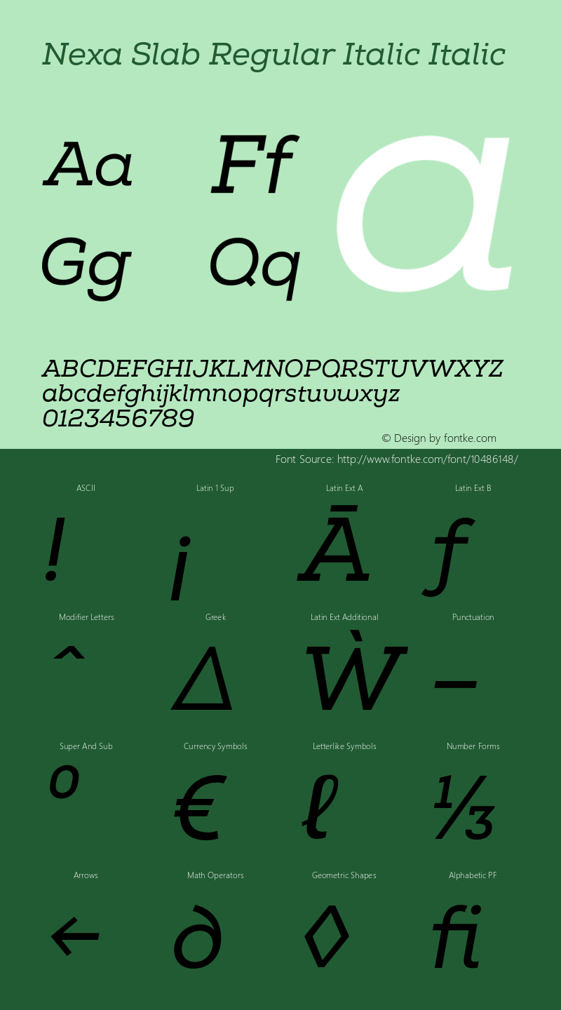 Nexa Slab Regular Italic Italic Version 001.001图片样张