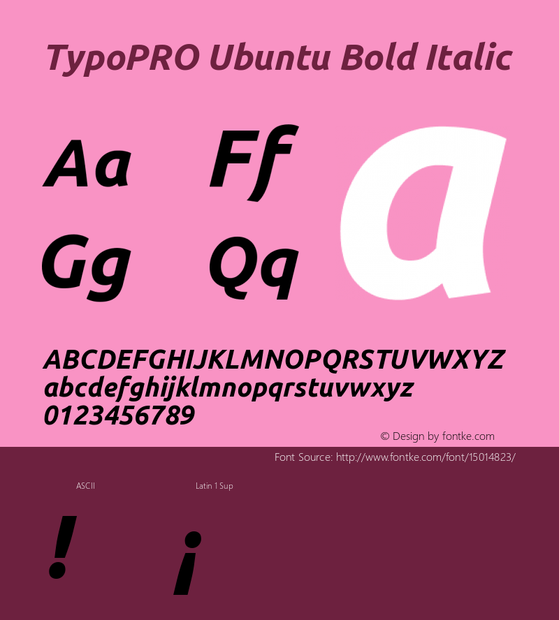 TypoPRO Ubuntu Bold Italic Version 0.80图片样张