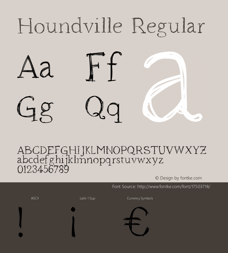 Houndville Regular Version 1.001;Fontself Maker 1.0.7图片样张