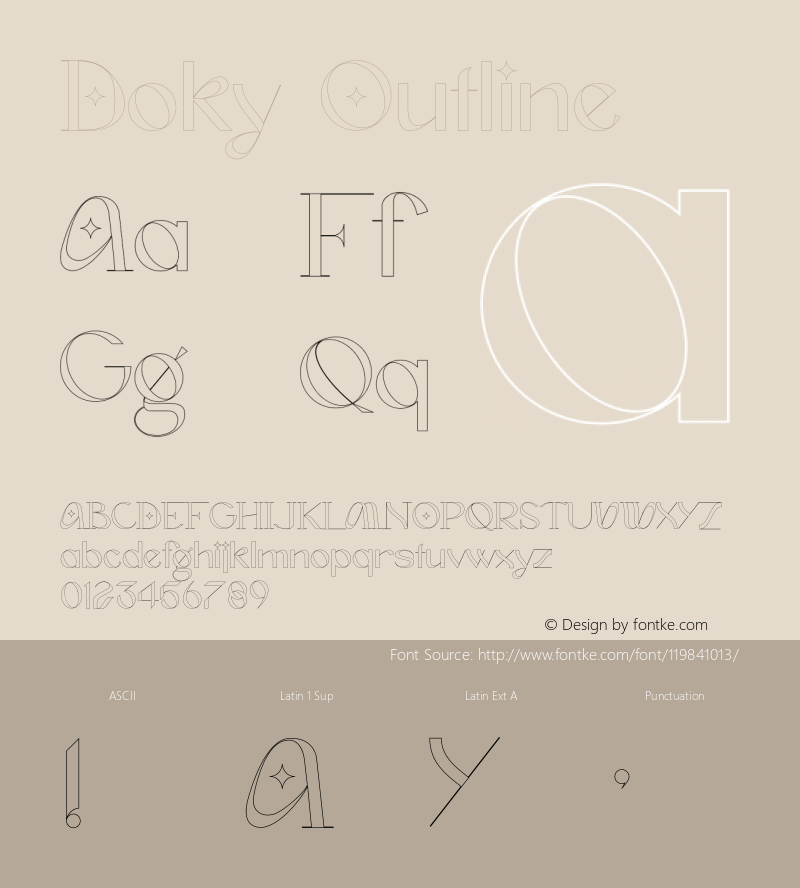 Doky Outline Version 1.004;Fontself Maker 3.5.4图片样张