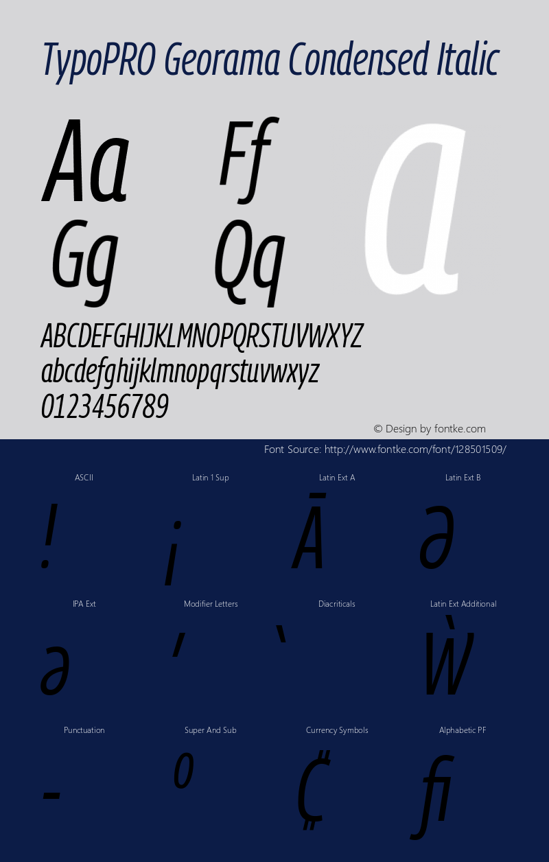 TypoPRO Georama Condensed Italic Version 1.001图片样张