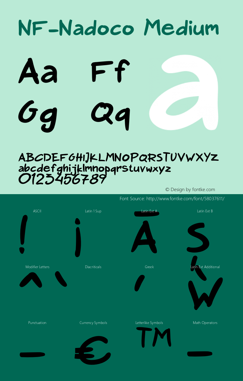 NF-Nadoco Medium Version 1.000;hotconv 1.0.109;makeotfexe 2.5.65596图片样张