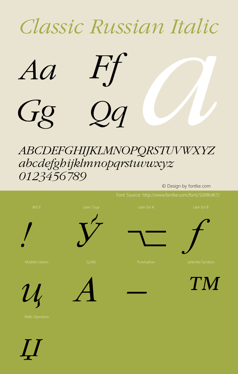 Classic Russian Italic 001.001图片样张