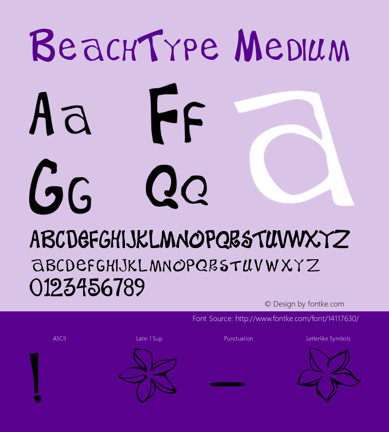 BeachType Medium Version Altsys Fontographer图片样张