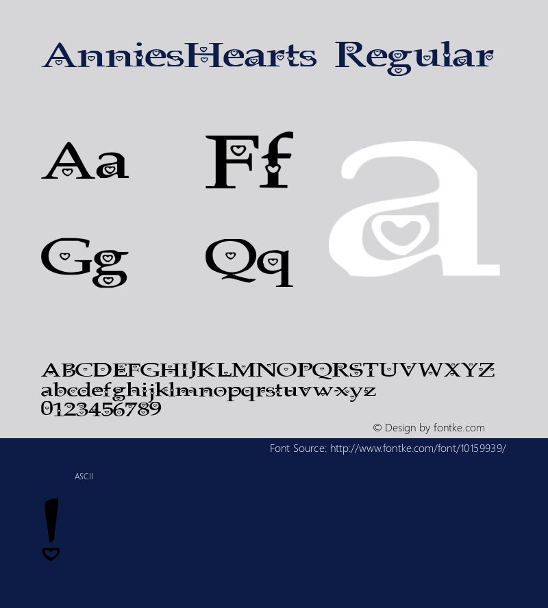 AnniesHearts Regular 2003; 1.0, initial release图片样张