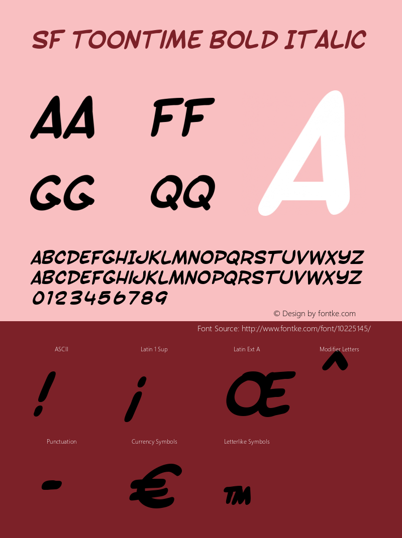 SF Toontime Bold Italic Version 1.1图片样张