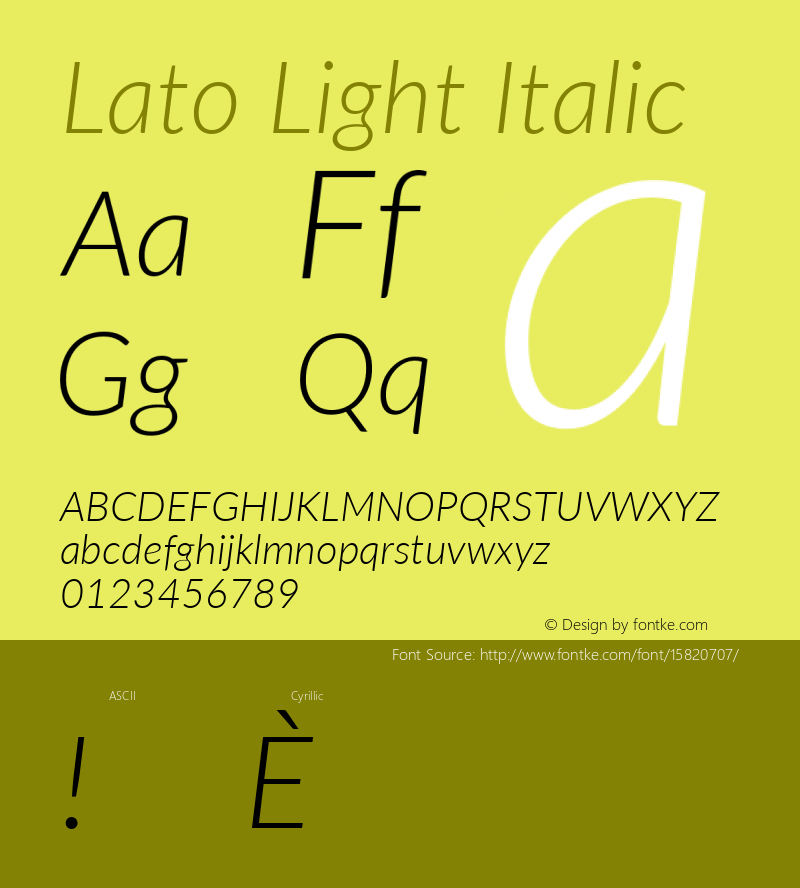 Lato Light Italic Version 2.010; 2014-09-01; http://www.latofonts.com/; ttfautohint (v1.4.1)图片样张