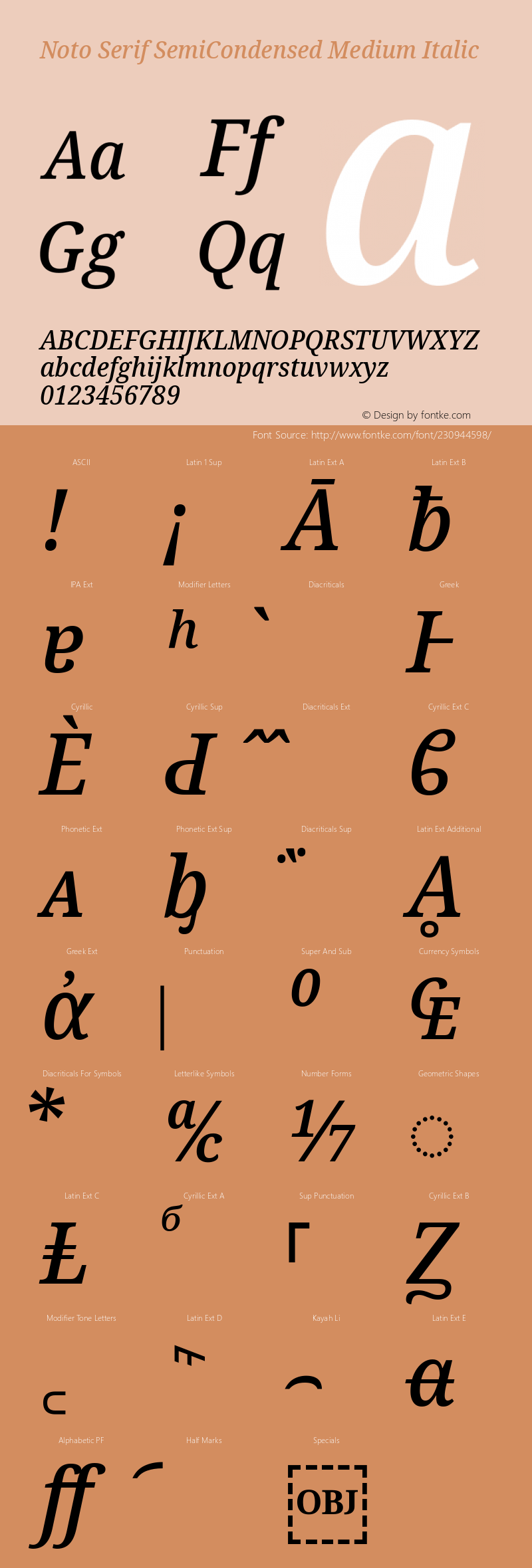Noto Serif SemiCondensed Medium Italic Version 2.007图片样张