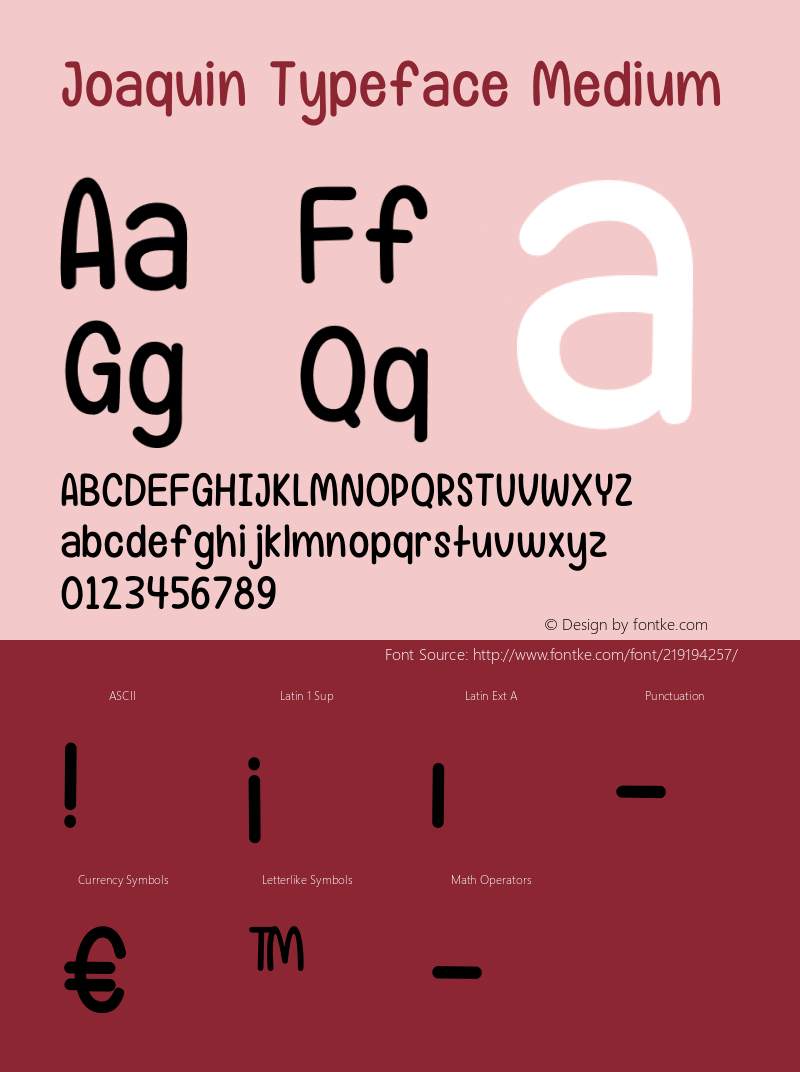 Joaquin Typeface Medium Version 1.000;FEAKit 1.0图片样张