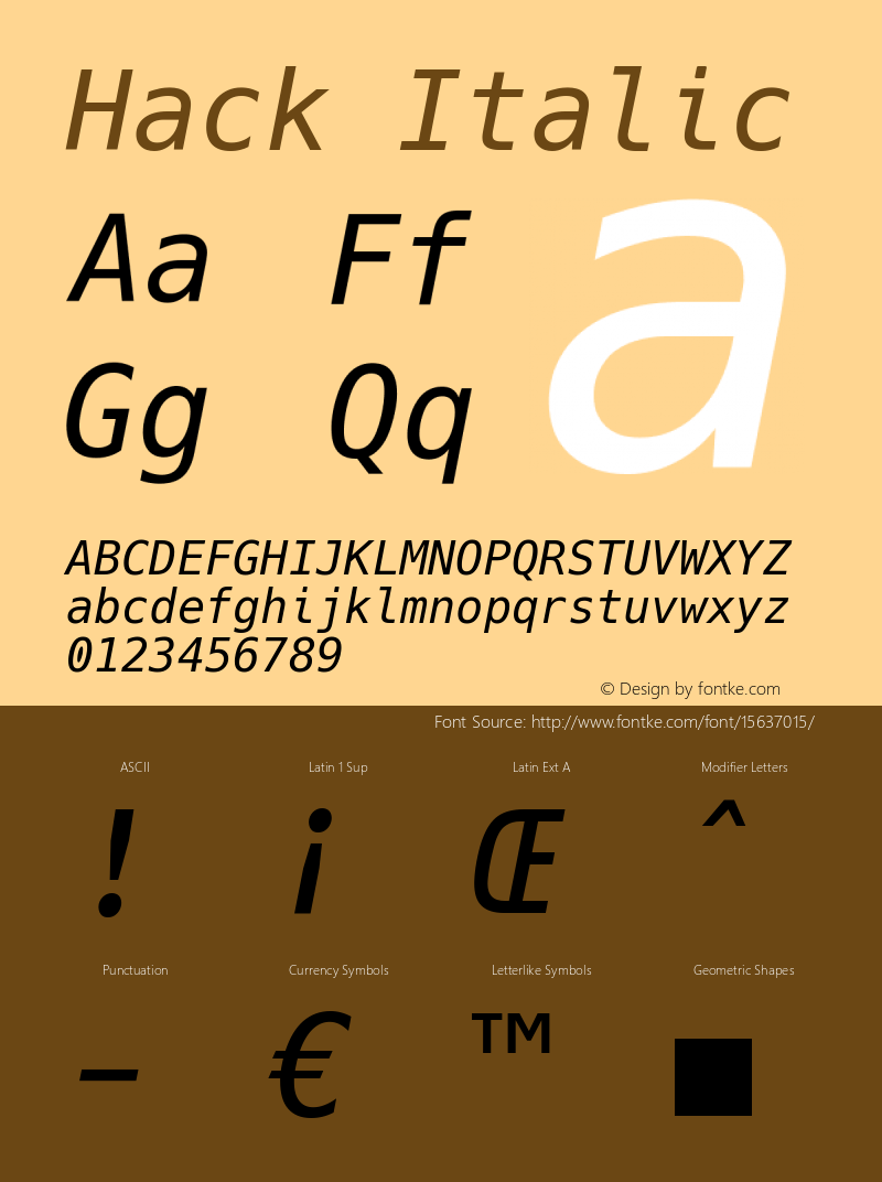 Hack Italic Version 2.013图片样张