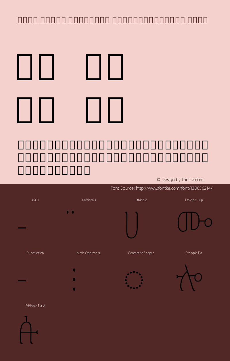 Noto Serif Ethiopic ExtraCondensed Thin Version 2.000图片样张