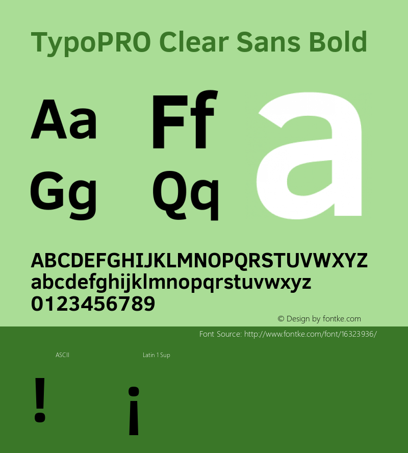 TypoPRO Clear Sans Bold Version 1.00图片样张