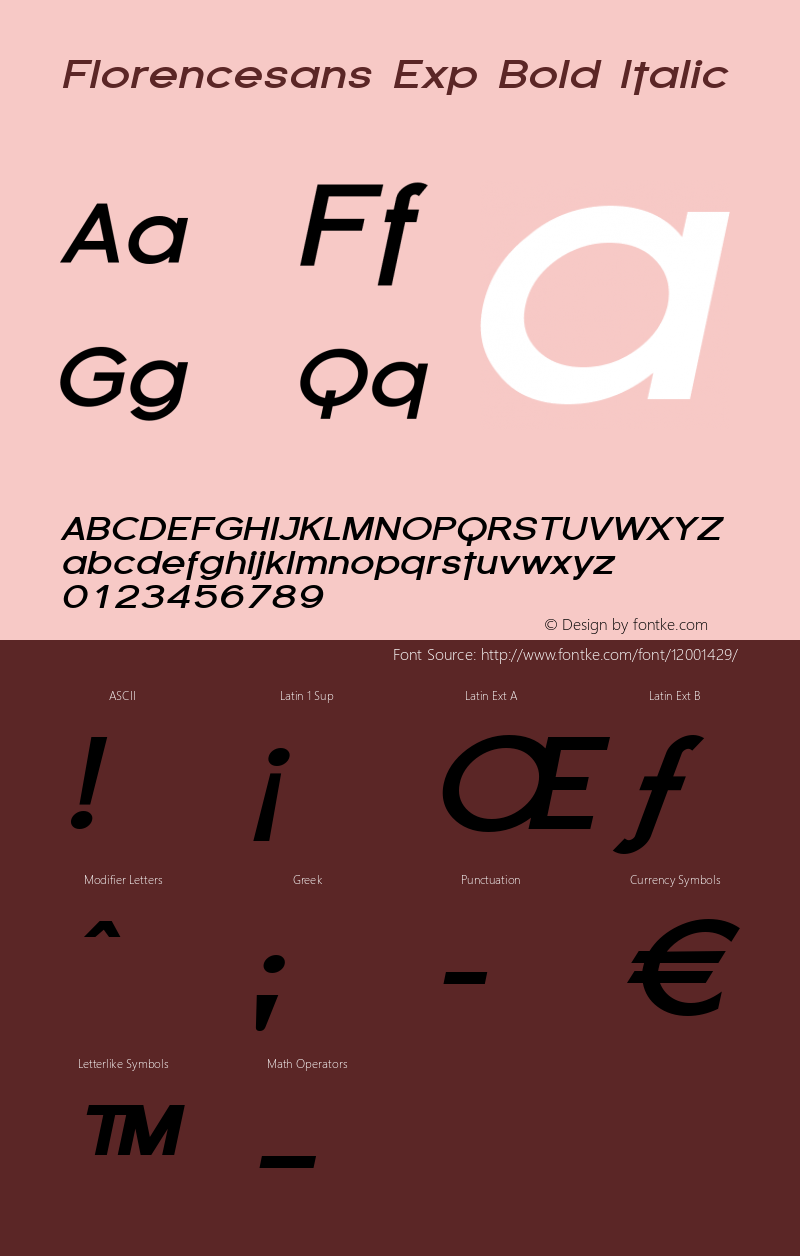 Florencesans Exp Bold Italic 1.0图片样张