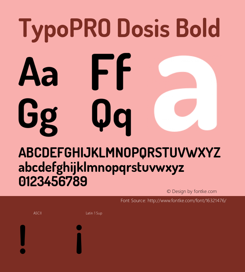 TypoPRO Dosis Bold Version 1.007图片样张