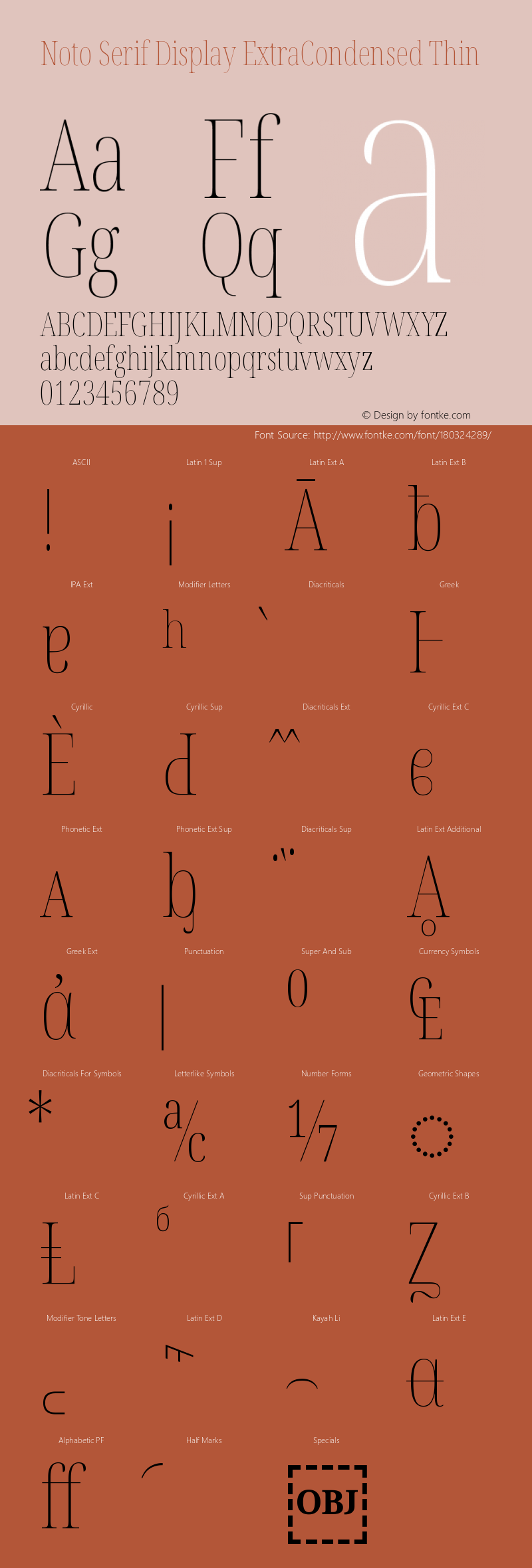 Noto Serif Display ExtraCondensed Thin Version 2.005图片样张