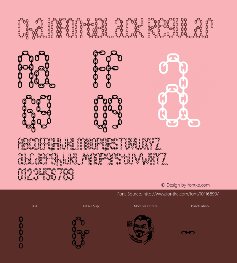 ChainFontBlack Regular Macromedia Fontographer 4.1.5 6/13/03图片样张