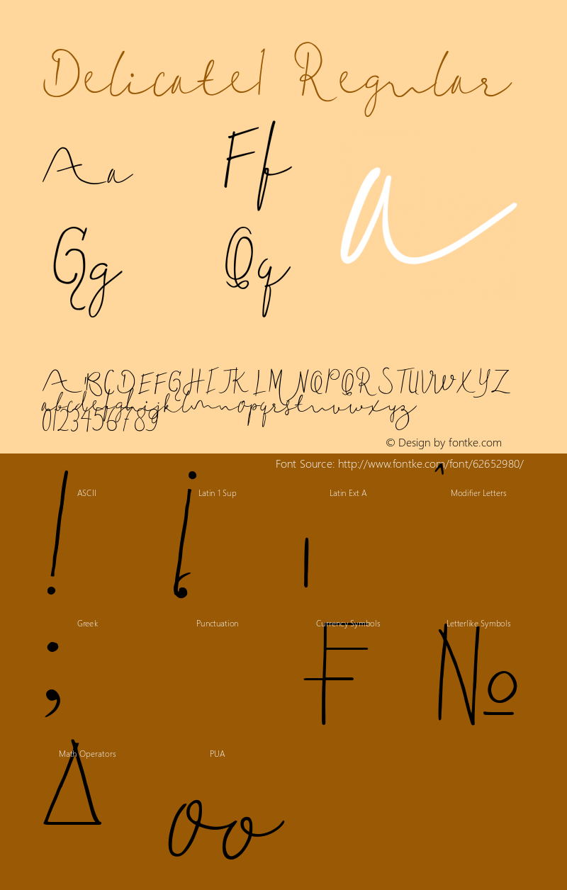 Delicate1 Version 1.00;May 3, 2020;FontCreator 11.5.0.2430 32-bit图片样张