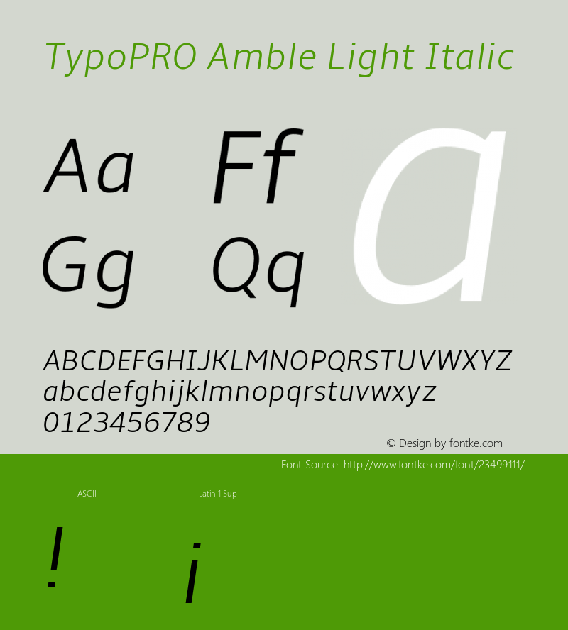 TypoPRO Amble Lt Version 1.00000; 2009图片样张