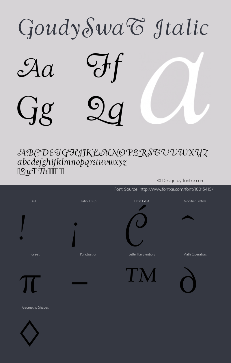 GoudySwaT Italic Version 001.005图片样张